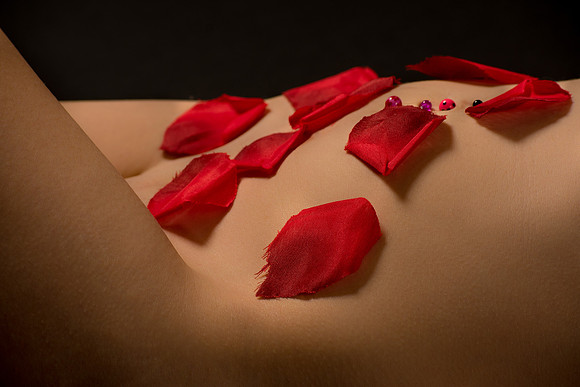 Rose Petals on Her Skin